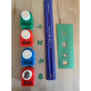 Family Treasures Christmas Paper Punches Holly Bow Angel Bell